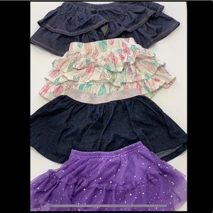 4 lot 2t girl summer skirts